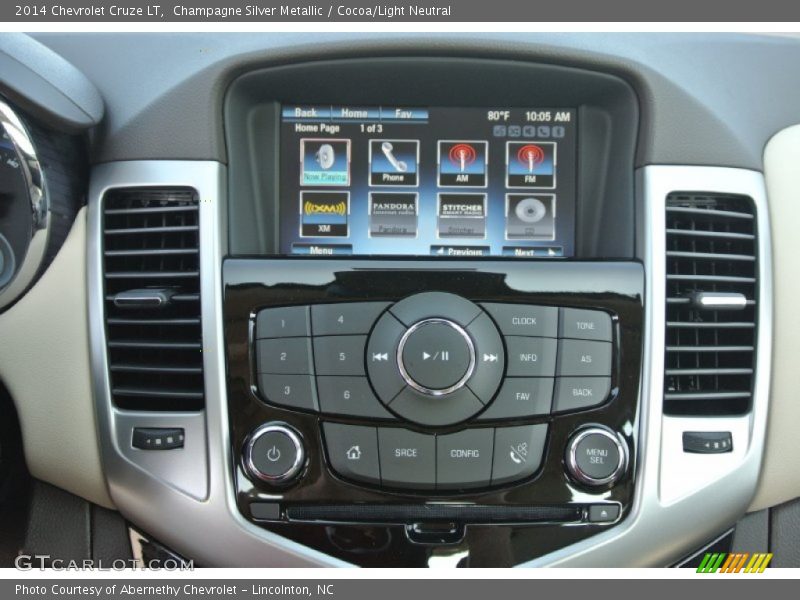 Champagne Silver Metallic / Cocoa/Light Neutral 2014 Chevrolet Cruze LT