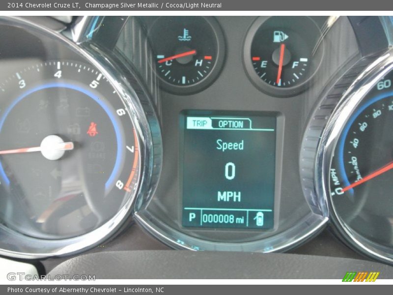 Champagne Silver Metallic / Cocoa/Light Neutral 2014 Chevrolet Cruze LT