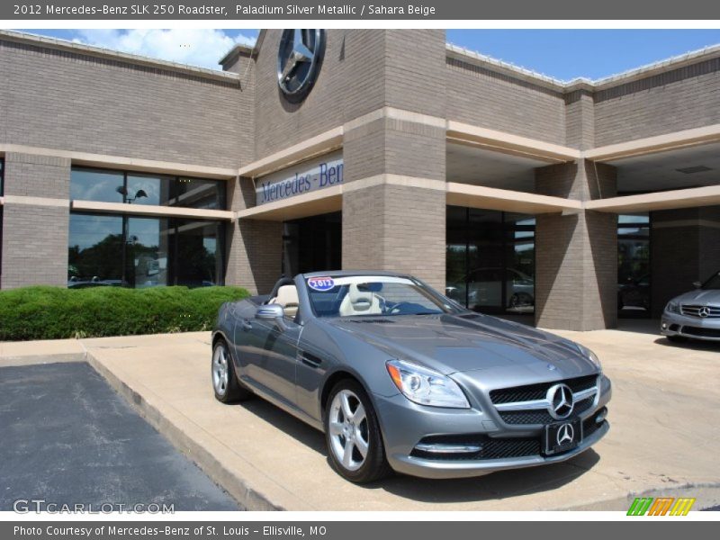 Paladium Silver Metallic / Sahara Beige 2012 Mercedes-Benz SLK 250 Roadster