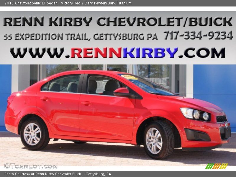 Victory Red / Dark Pewter/Dark Titanium 2013 Chevrolet Sonic LT Sedan