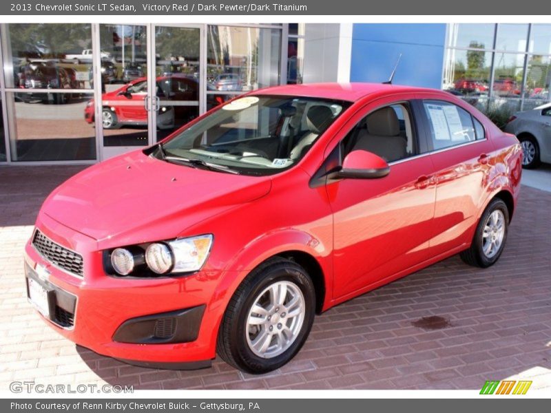 Victory Red / Dark Pewter/Dark Titanium 2013 Chevrolet Sonic LT Sedan