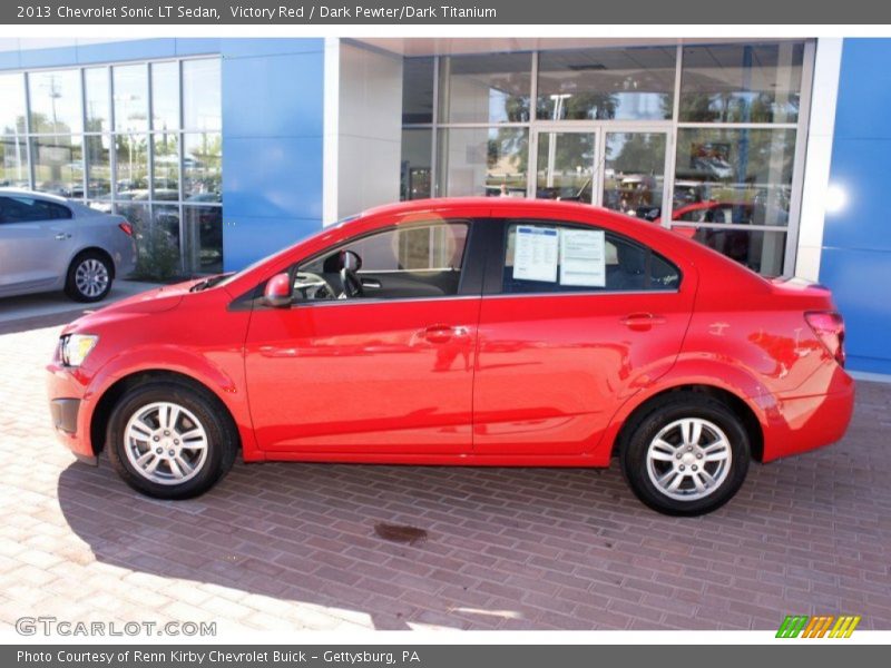 Victory Red / Dark Pewter/Dark Titanium 2013 Chevrolet Sonic LT Sedan