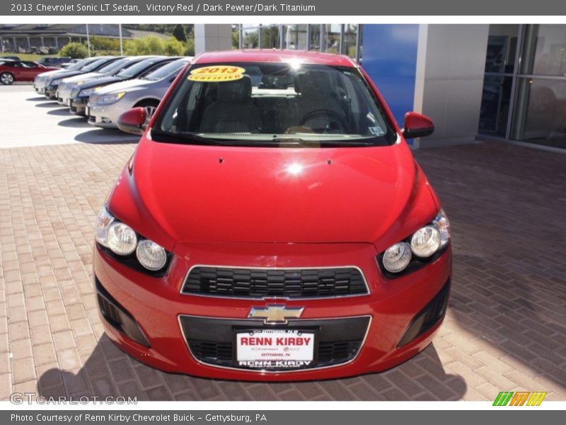 Victory Red / Dark Pewter/Dark Titanium 2013 Chevrolet Sonic LT Sedan