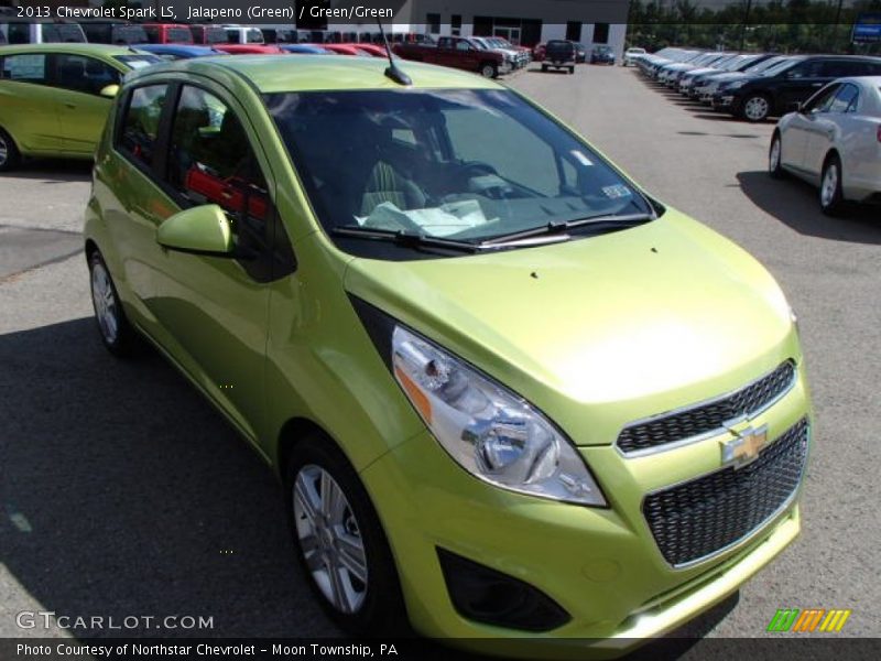 Jalapeno (Green) / Green/Green 2013 Chevrolet Spark LS