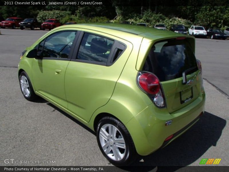 Jalapeno (Green) / Green/Green 2013 Chevrolet Spark LS