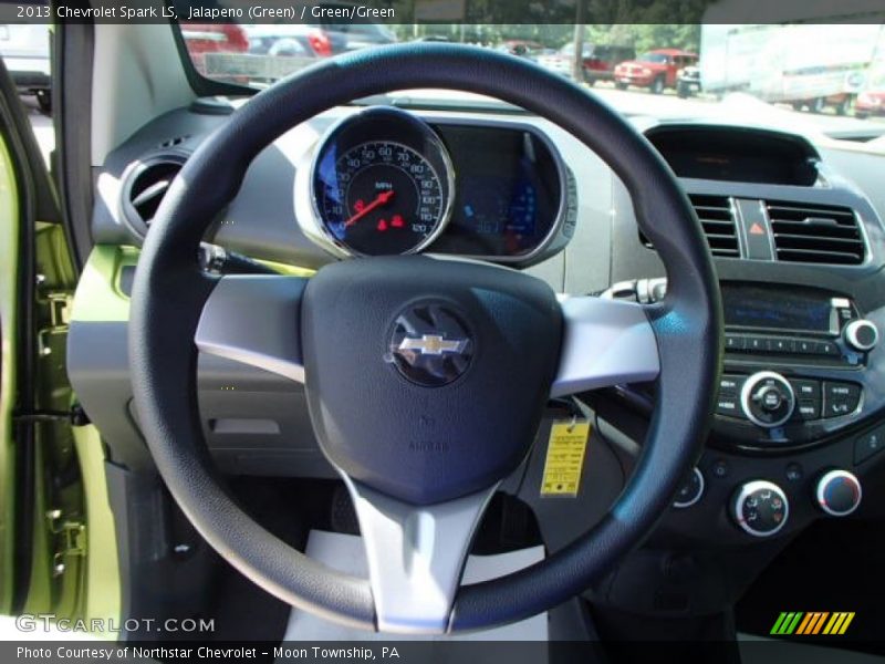 Jalapeno (Green) / Green/Green 2013 Chevrolet Spark LS