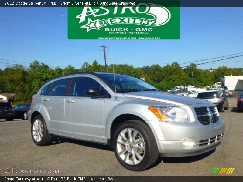 Bright Silver Metallic / Dark Slate Gray/Red 2012 Dodge Caliber SXT Plus