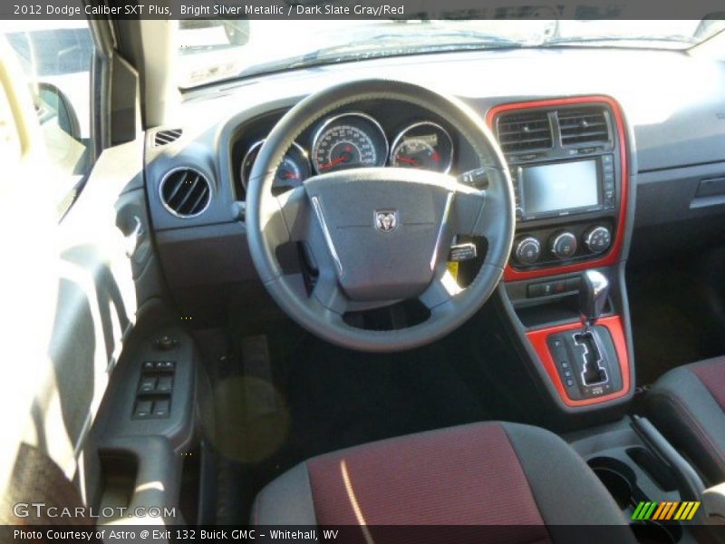 Bright Silver Metallic / Dark Slate Gray/Red 2012 Dodge Caliber SXT Plus