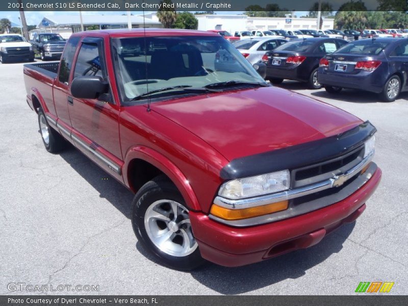 Dark Cherry Red Metallic / Graphite 2001 Chevrolet S10 LS Extended Cab