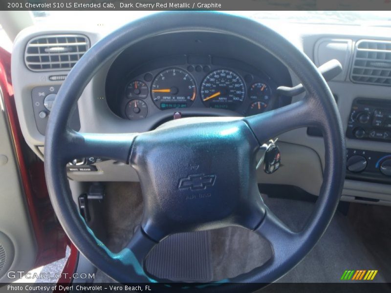 Dark Cherry Red Metallic / Graphite 2001 Chevrolet S10 LS Extended Cab