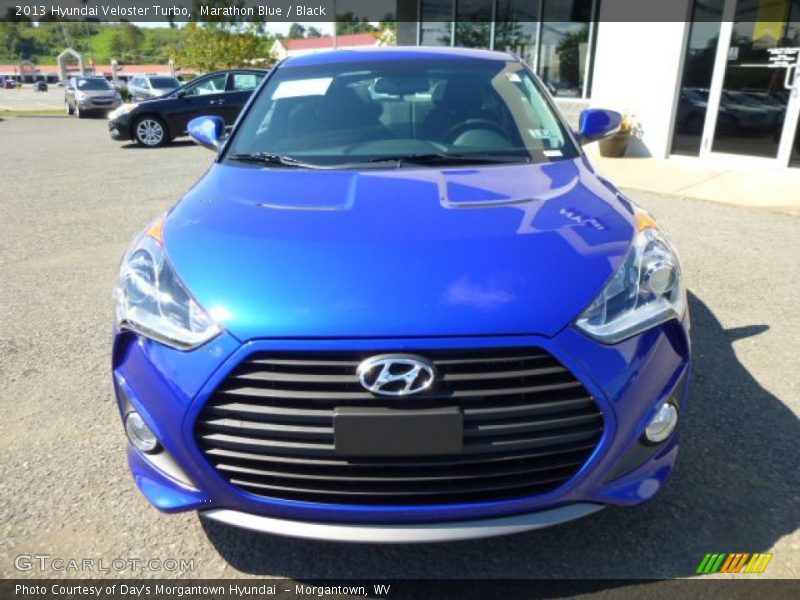Marathon Blue / Black 2013 Hyundai Veloster Turbo