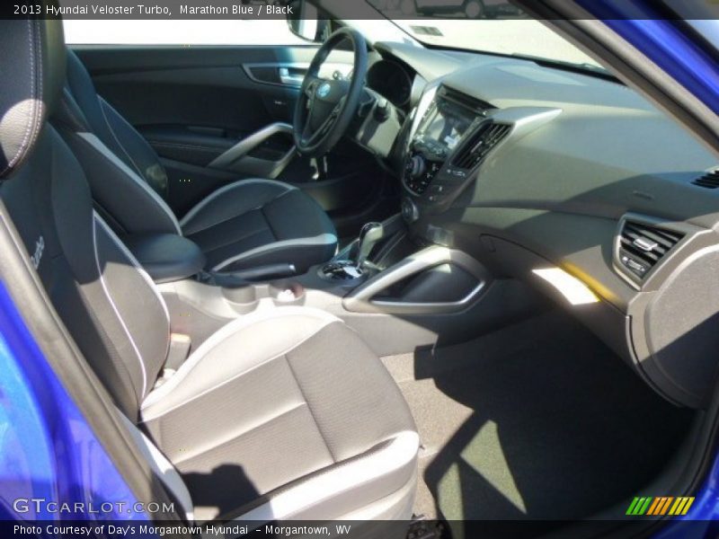 Marathon Blue / Black 2013 Hyundai Veloster Turbo