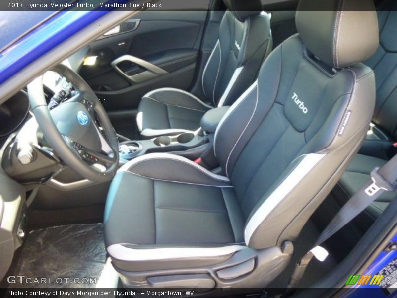 Marathon Blue / Black 2013 Hyundai Veloster Turbo