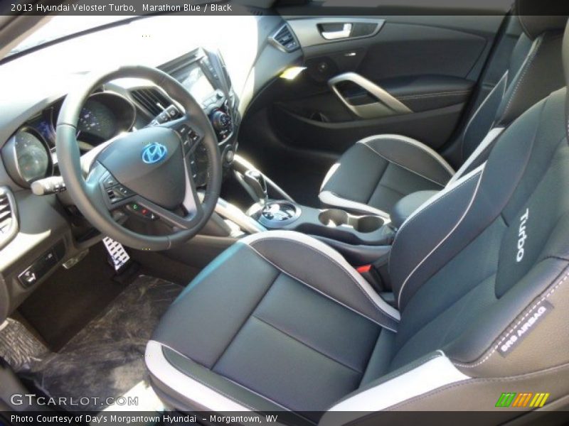 Marathon Blue / Black 2013 Hyundai Veloster Turbo
