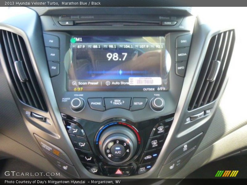 Marathon Blue / Black 2013 Hyundai Veloster Turbo