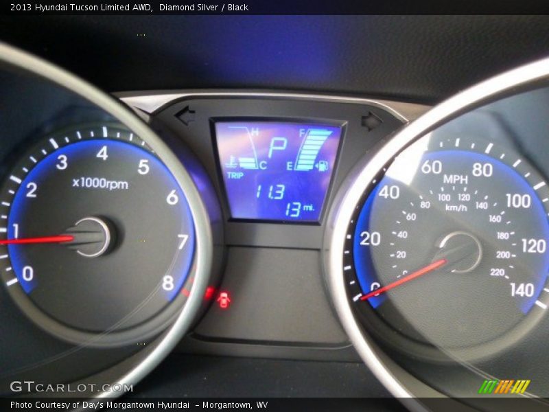 Diamond Silver / Black 2013 Hyundai Tucson Limited AWD