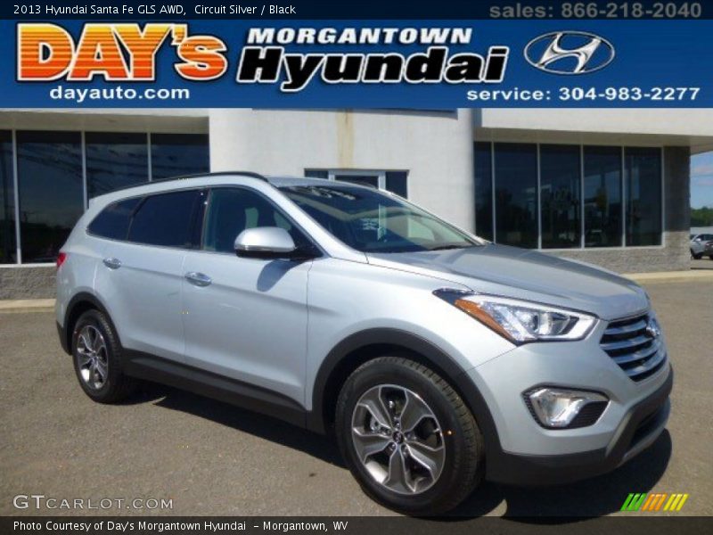 Circuit Silver / Black 2013 Hyundai Santa Fe GLS AWD