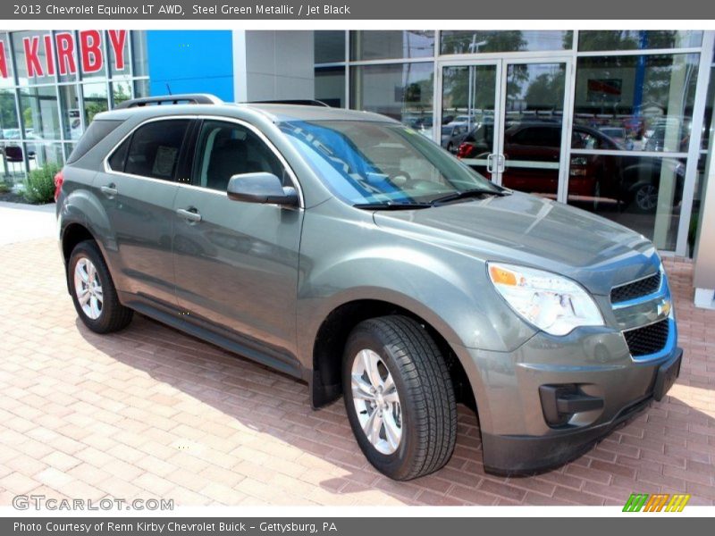 Steel Green Metallic / Jet Black 2013 Chevrolet Equinox LT AWD