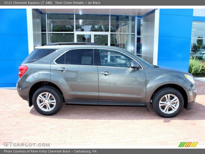 Steel Green Metallic / Jet Black 2013 Chevrolet Equinox LT AWD