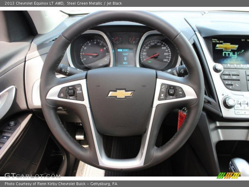 Steel Green Metallic / Jet Black 2013 Chevrolet Equinox LT AWD