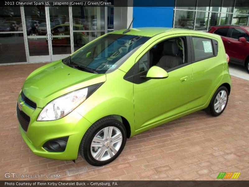 Jalapeno (Green) / Green/Green 2013 Chevrolet Spark LS