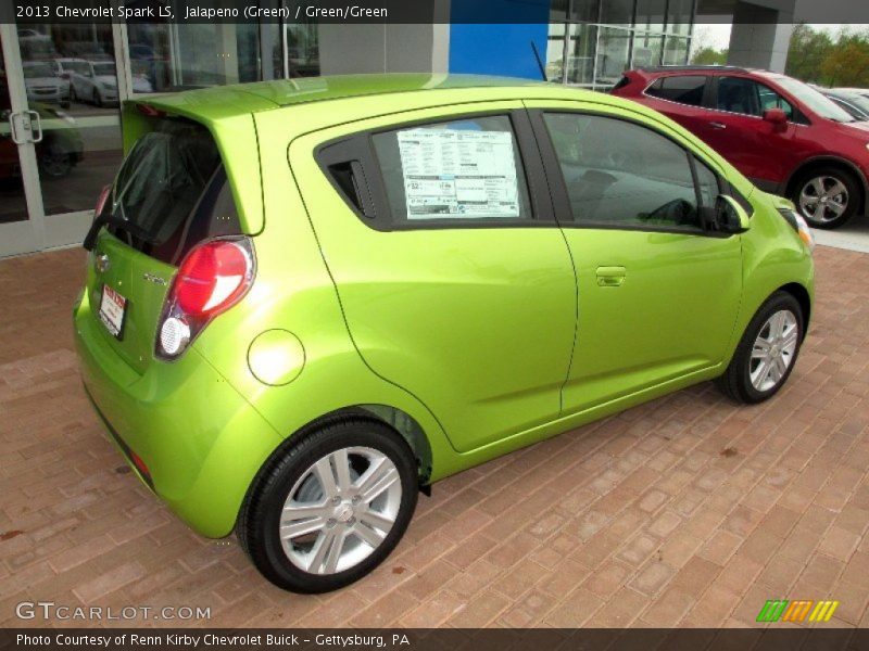 Jalapeno (Green) / Green/Green 2013 Chevrolet Spark LS