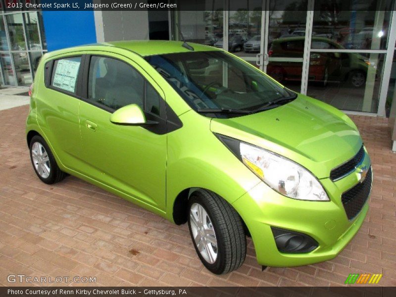 Jalapeno (Green) / Green/Green 2013 Chevrolet Spark LS