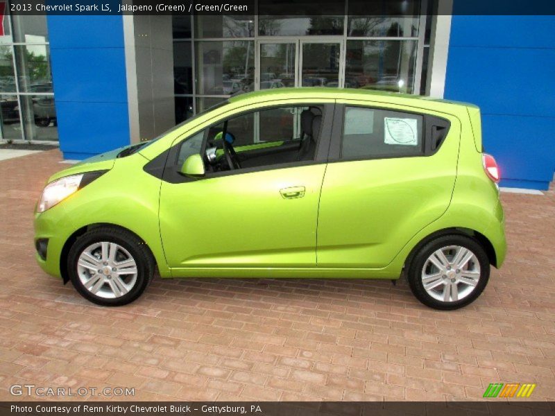 Jalapeno (Green) / Green/Green 2013 Chevrolet Spark LS