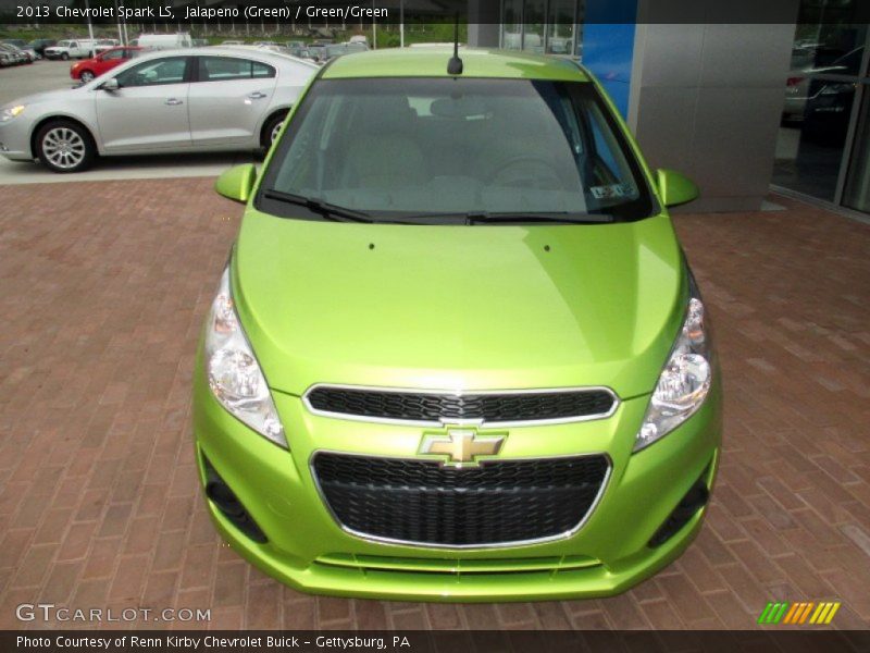 Jalapeno (Green) / Green/Green 2013 Chevrolet Spark LS