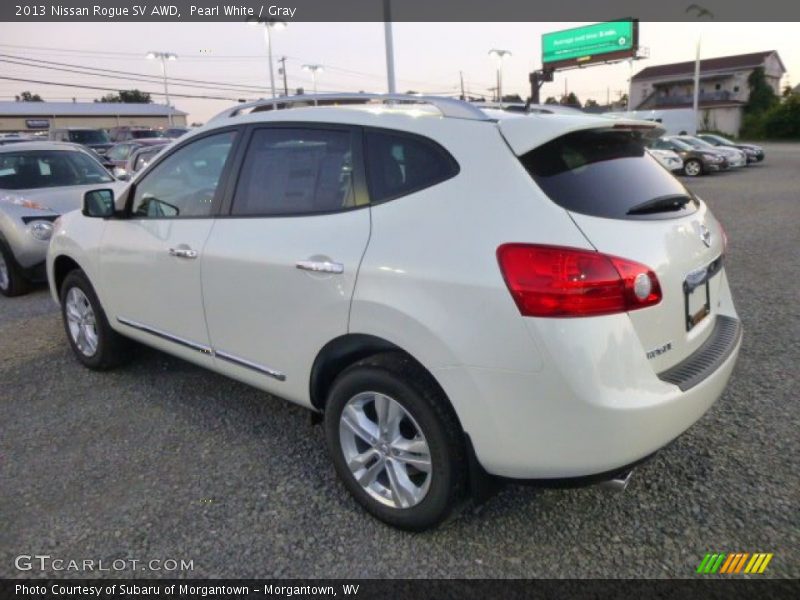 Pearl White / Gray 2013 Nissan Rogue SV AWD