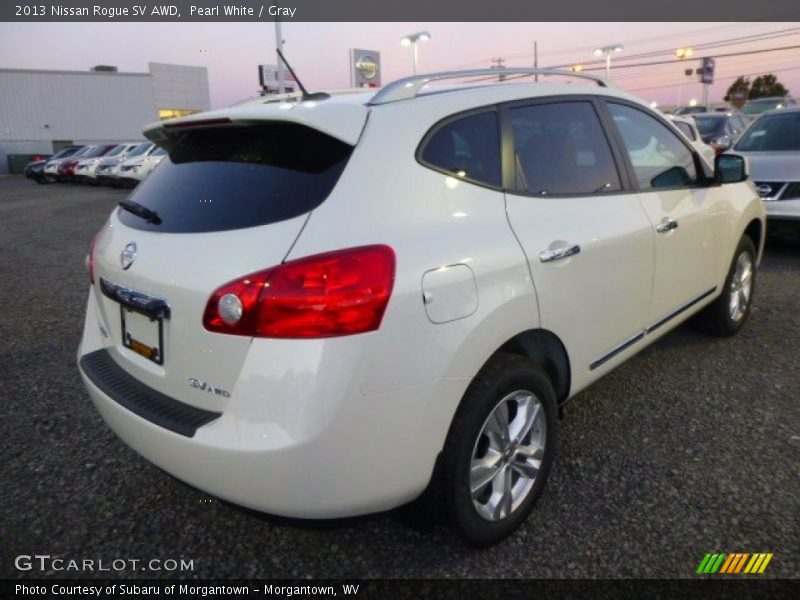 Pearl White / Gray 2013 Nissan Rogue SV AWD