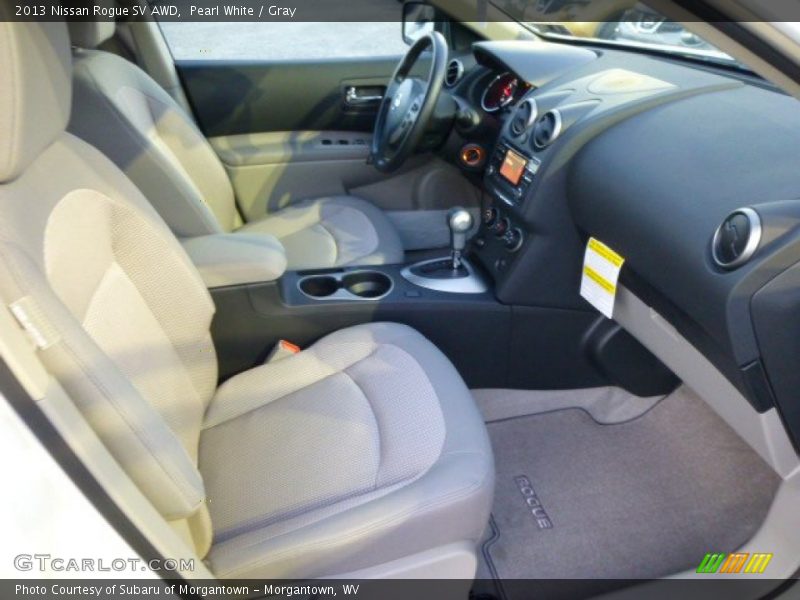 Pearl White / Gray 2013 Nissan Rogue SV AWD