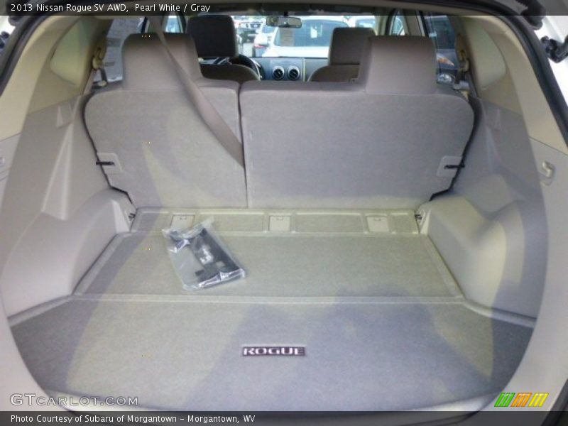 Pearl White / Gray 2013 Nissan Rogue SV AWD