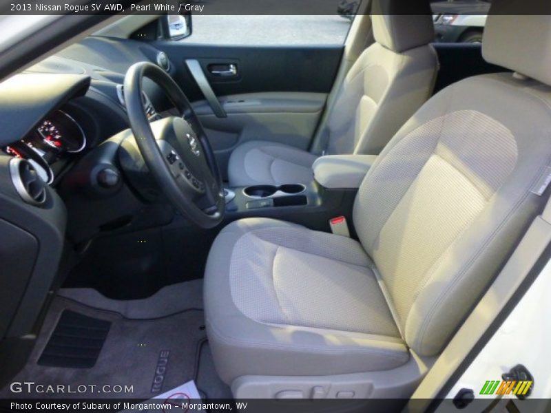 Pearl White / Gray 2013 Nissan Rogue SV AWD