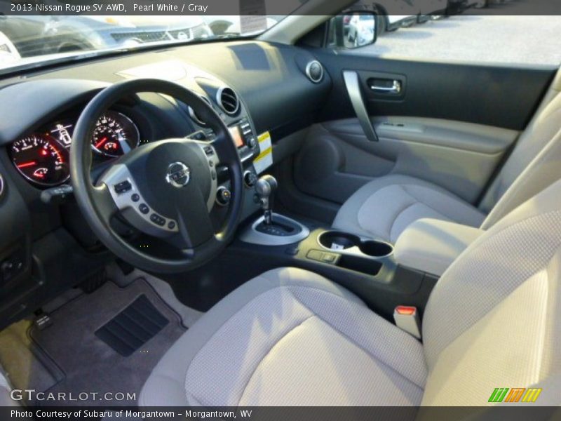 Pearl White / Gray 2013 Nissan Rogue SV AWD