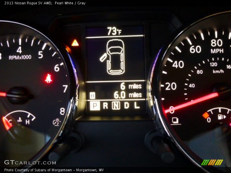 Pearl White / Gray 2013 Nissan Rogue SV AWD