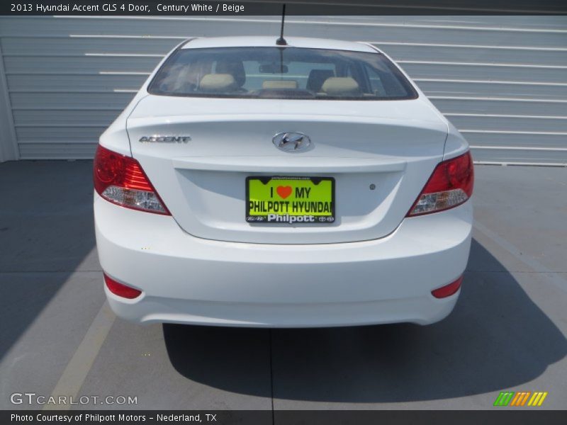 Century White / Beige 2013 Hyundai Accent GLS 4 Door