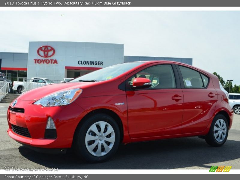 Absolutely Red / Light Blue Gray/Black 2013 Toyota Prius c Hybrid Two
