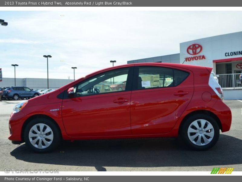 Absolutely Red / Light Blue Gray/Black 2013 Toyota Prius c Hybrid Two