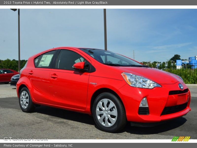 Absolutely Red / Light Blue Gray/Black 2013 Toyota Prius c Hybrid Two