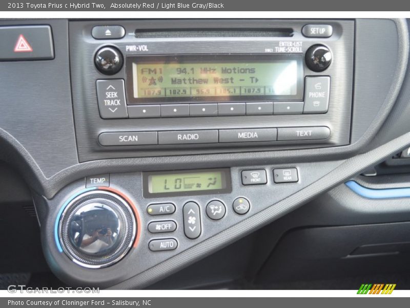 Absolutely Red / Light Blue Gray/Black 2013 Toyota Prius c Hybrid Two