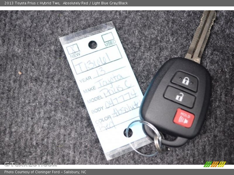 Absolutely Red / Light Blue Gray/Black 2013 Toyota Prius c Hybrid Two