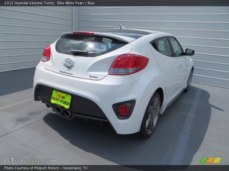 Elite White Pearl / Blue 2013 Hyundai Veloster Turbo