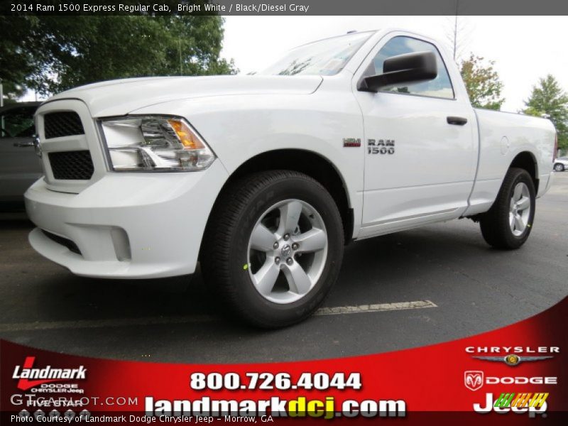 Bright White / Black/Diesel Gray 2014 Ram 1500 Express Regular Cab