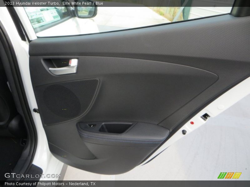 Elite White Pearl / Blue 2013 Hyundai Veloster Turbo