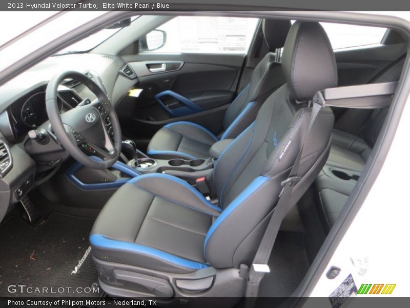 Elite White Pearl / Blue 2013 Hyundai Veloster Turbo