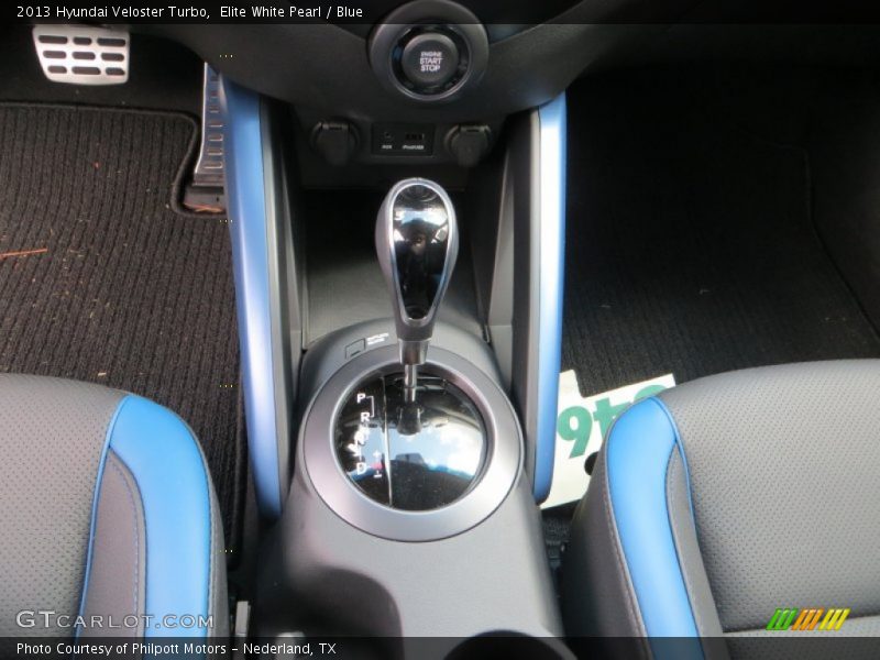 Elite White Pearl / Blue 2013 Hyundai Veloster Turbo