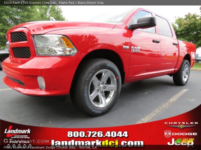 Flame Red / Black/Diesel Gray 2014 Ram 1500 Express Crew Cab