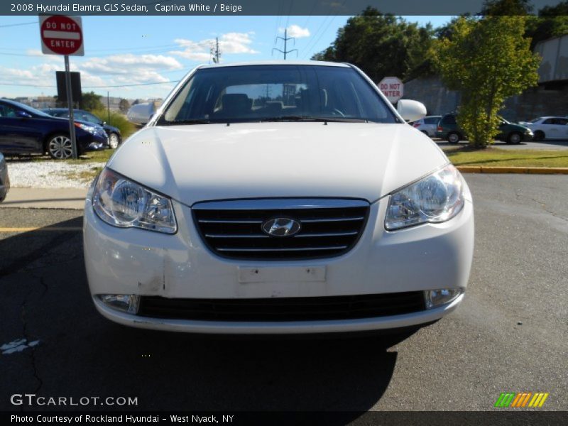 Captiva White / Beige 2008 Hyundai Elantra GLS Sedan