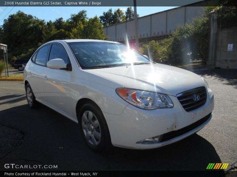 Captiva White / Beige 2008 Hyundai Elantra GLS Sedan